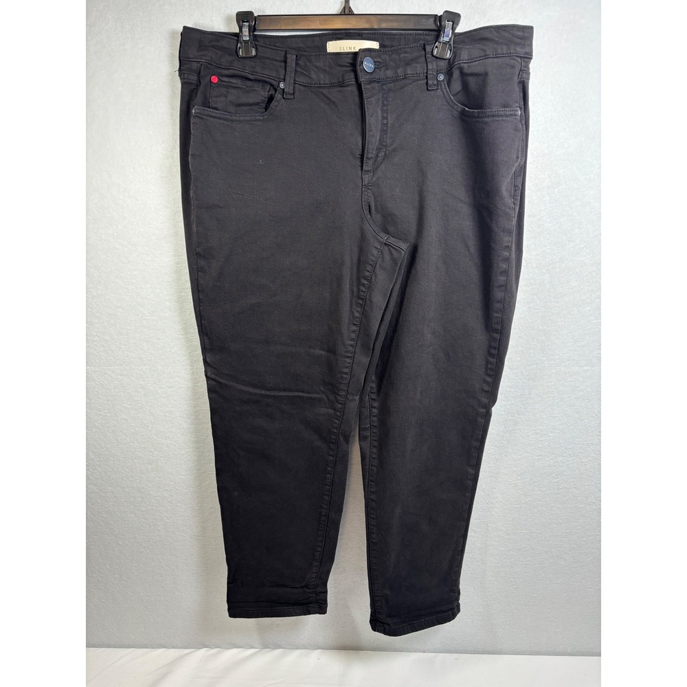 SLINK Jeans Skinny Ankle Pants Womens 16 Black Cotton Rayon Curvy Minimalist